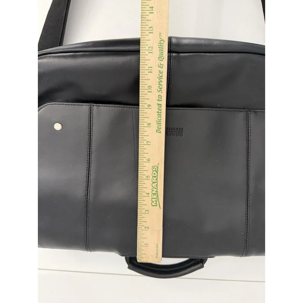 Kenneth Cole Reaction Unisex Black Leather Risky Business Messenger Bag Laptop